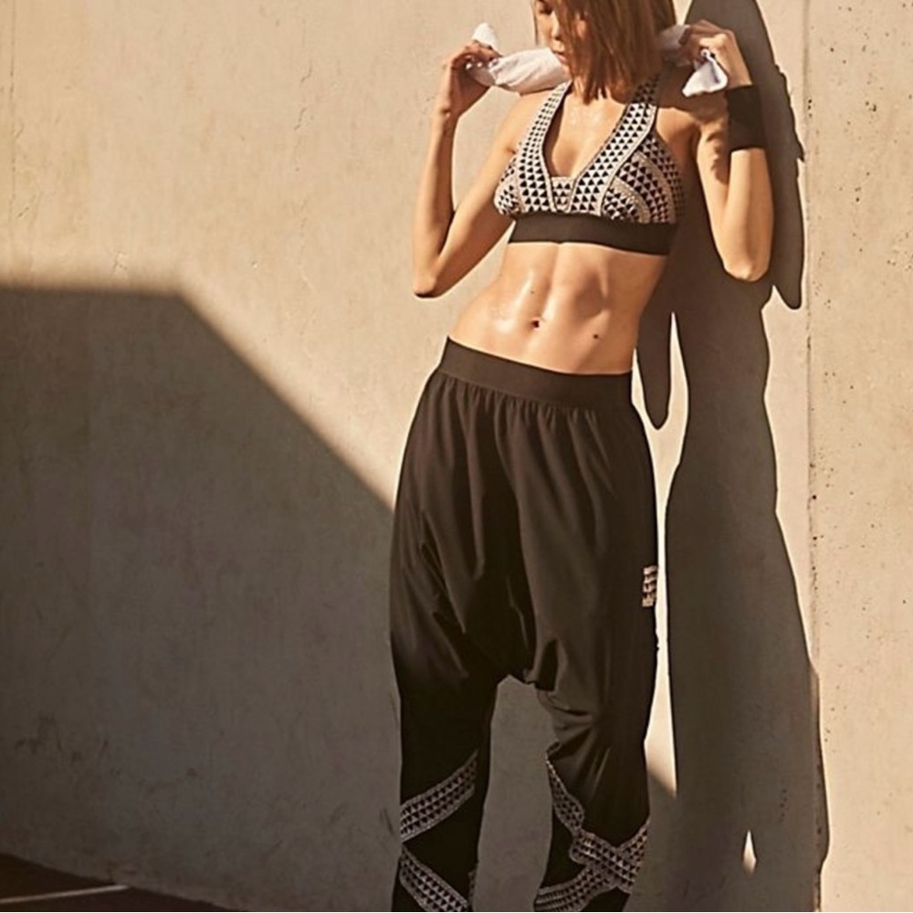 FP Movement Black Textured Sports Bra and Pants Set